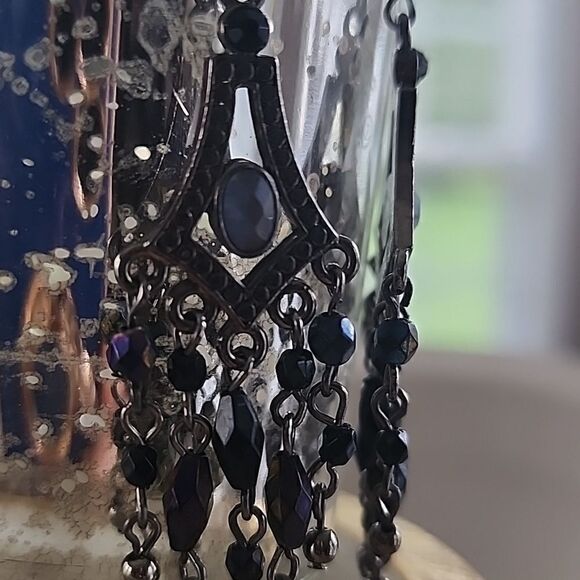 Beaded Chandelier Earrings Whimsigoth Sparkle - Picture 5 of 6